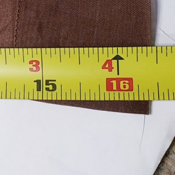 1950s Vintage Wife Brown Sheer Waist Apron Pink Trim with Pockets Retro Trad - Picture 7 of 12